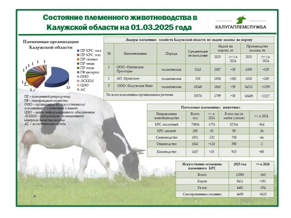 Состояние племенного животноводства на 01.03.2025